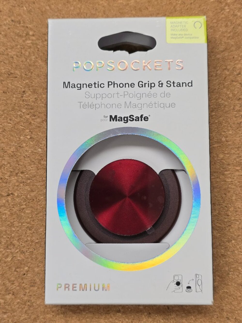 Popsockets Phone PopGrip for MagSafe Magnetic Holder Aluminum Radial Oxblood